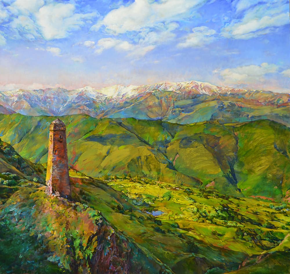 Majestic Mountain Tower by Andrii Kutsachenko — canvas wall art