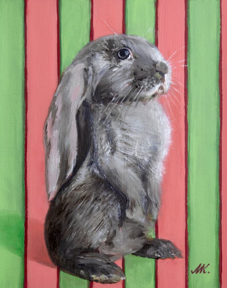 Playful Lop Rabbit by Marina Kozyr — canvas wall art