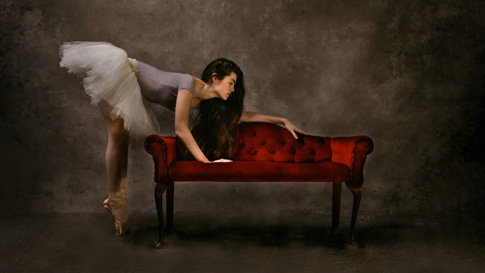 Elegant Ballerina Pose by Joan Gil Raga — canvas wall art