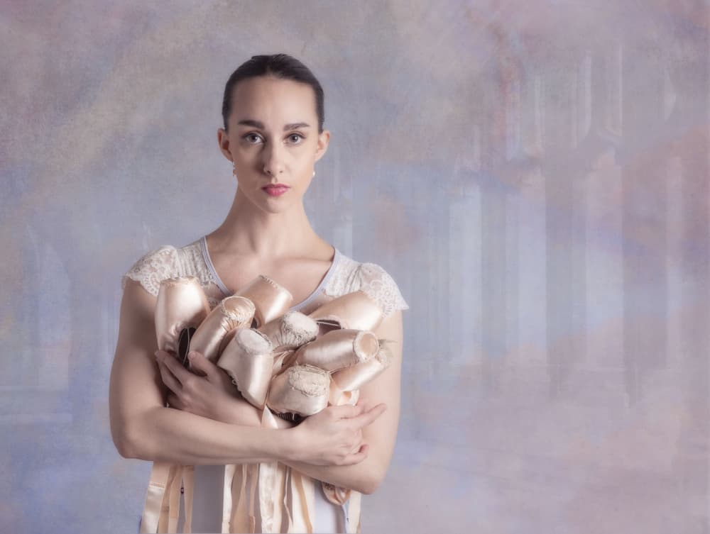 Ballerina's Pointe Shoes by Derwood — canvas wall art