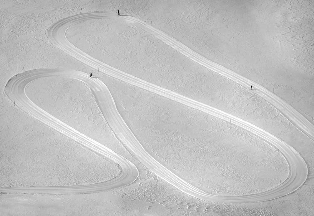Winding Ski Trails by Peter Svoboda MQEP — canvas wall art