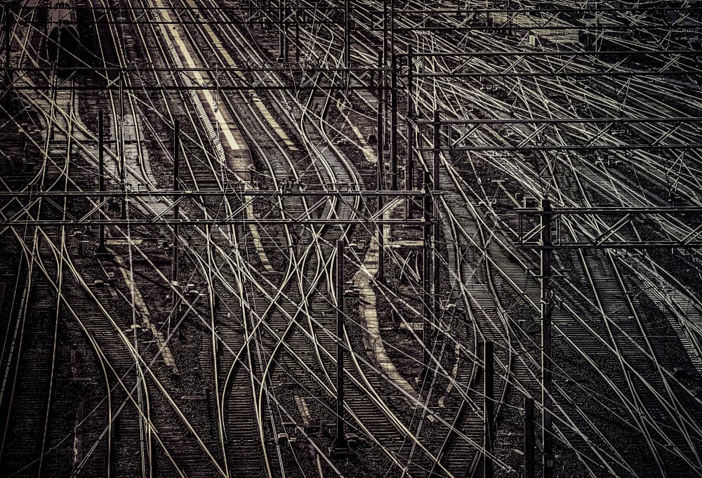 Interlocking Railway Lines by Stephan Rückert — canvas wall art