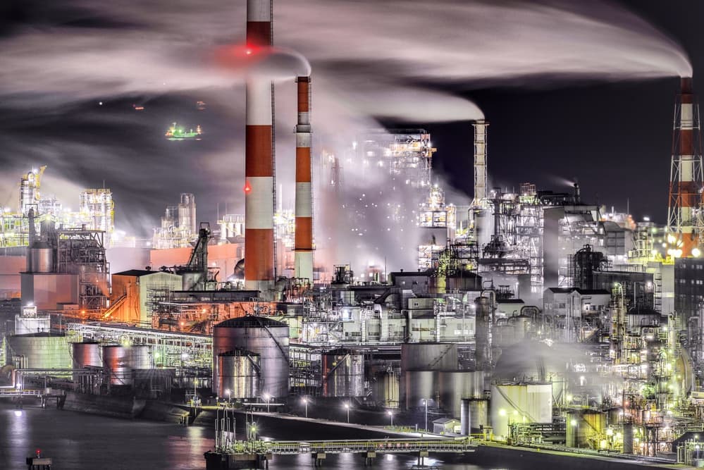 Glowing Industrial Night by Kobayashi Tetsurou — canvas wall art