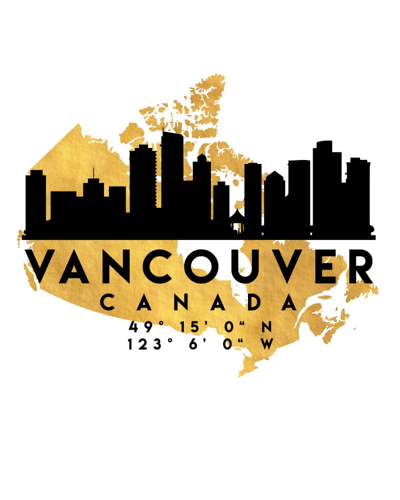 Vancouver Golden Skyline by Emiliano Deificus — canvas wall art