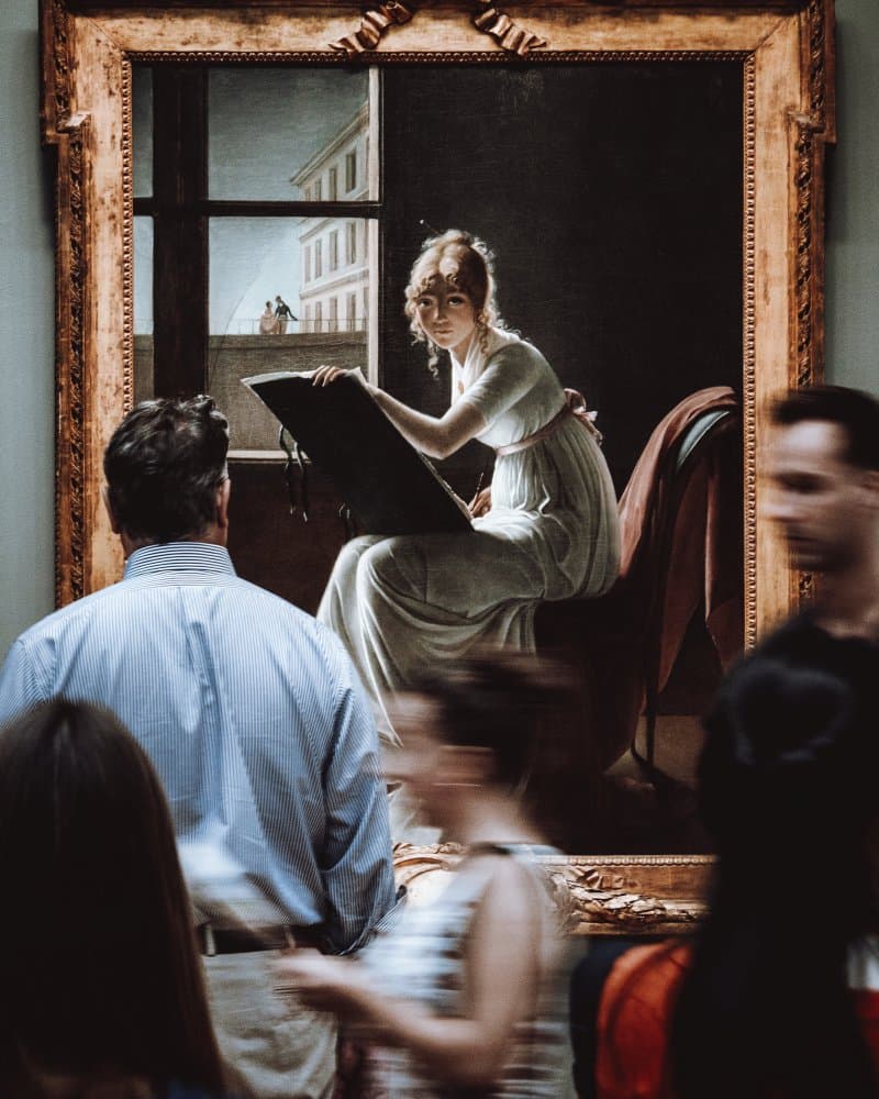 Museum Art Scene by Pristine Clothes — canvas wall art