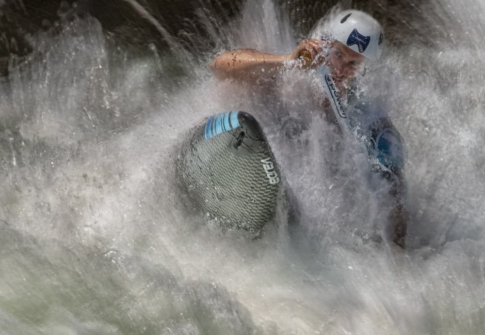 Whitewater Kayak Action by Milan Malovrh — canvas wall art