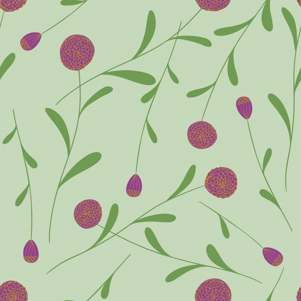 Purple Floral Pattern by Yvonne Gustafsson — canvas wall art