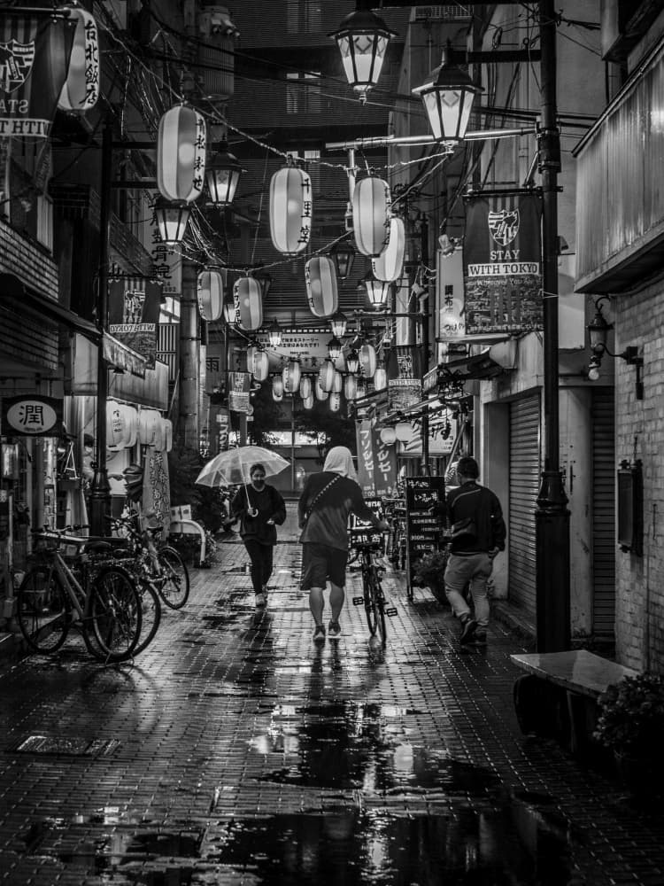 Tokyo Rainy Night Alley by sirou.minami — canvas wall art