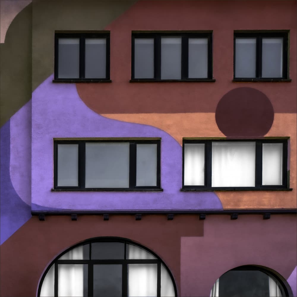 Colorful Modern Architecture by Gilbert Claes — canvas wall art