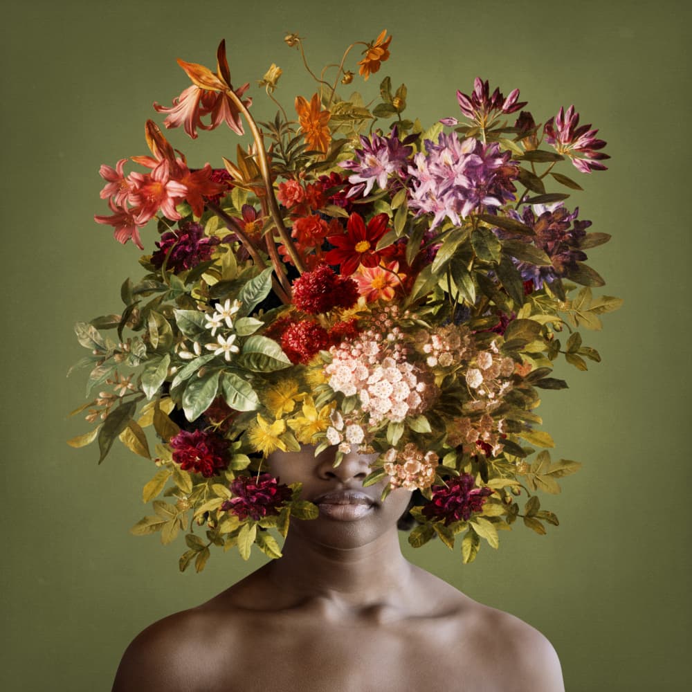 Blooming Head Portrait by Marja van den Hurk — canvas wall art