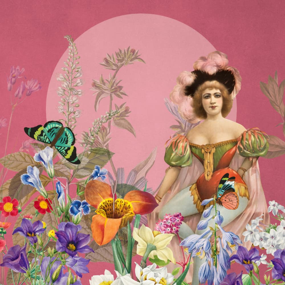 Elegant Floral Portrait by Marja van den Hurk — canvas wall art