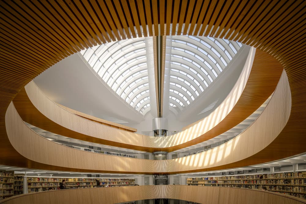 Curving Library Architecture by Michael Eßig — canvas wall art