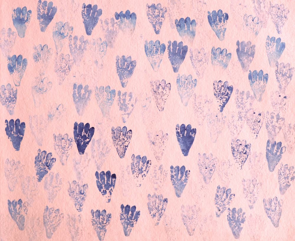 Soft Blue Handprints by Santhosh ch — canvas wall art