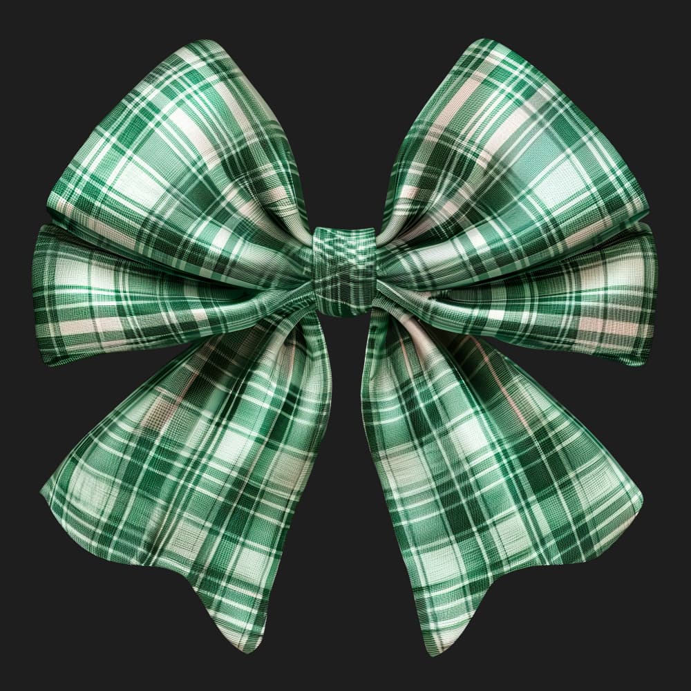 Green Plaid Bow by Marika Barsrsind β canvas wall art