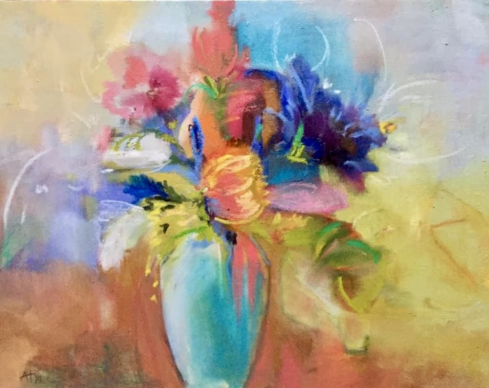 Colorful Abstract Flowers by Alexandra Higgins — canvas wall art