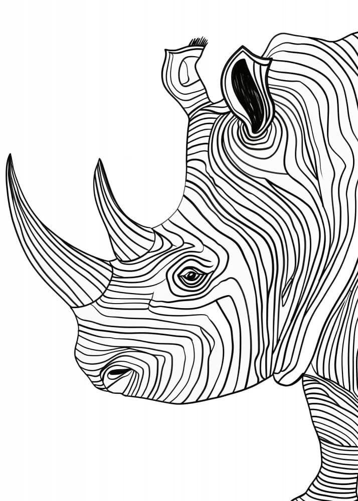 Intricate Rhino Lines by Justyna Jaszke — canvas wall art