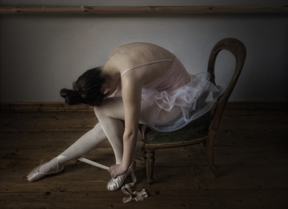 Graceful Ballerina Prepares by kenp — canvas wall art