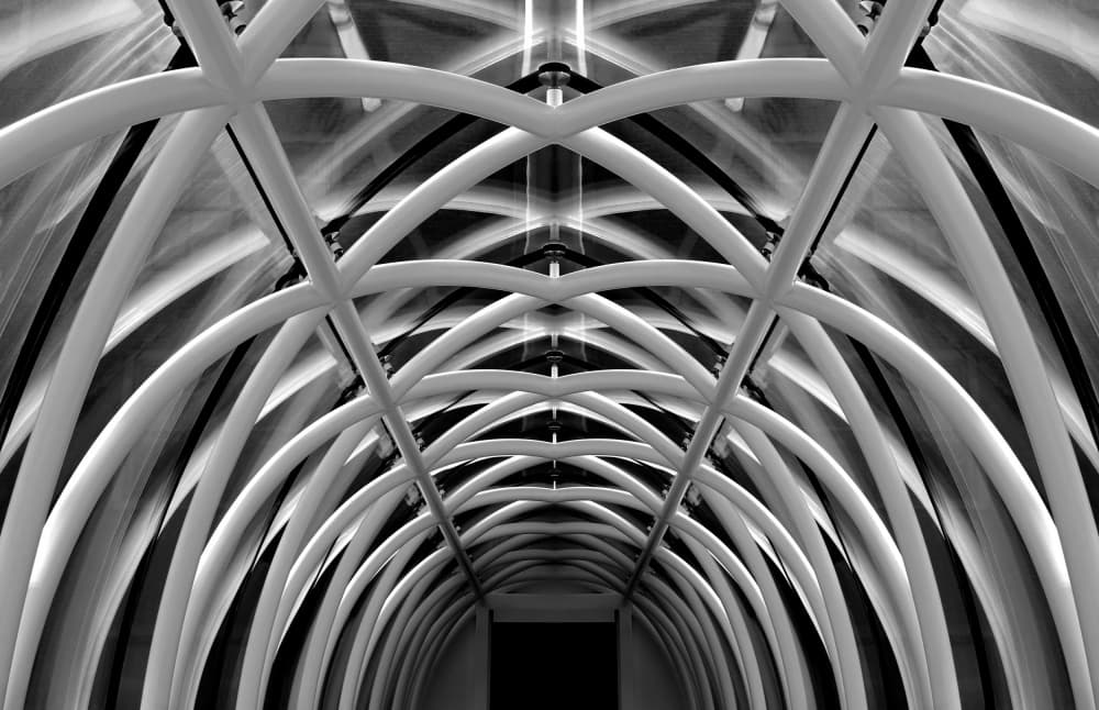 Sleek Architectural Arches by Ivan Huang — canvas wall art
