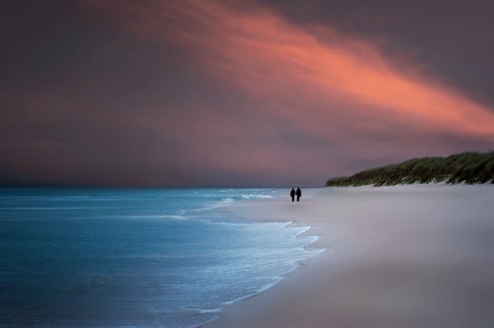 Sunset Beach Walk by Erik Engström — canvas wall art