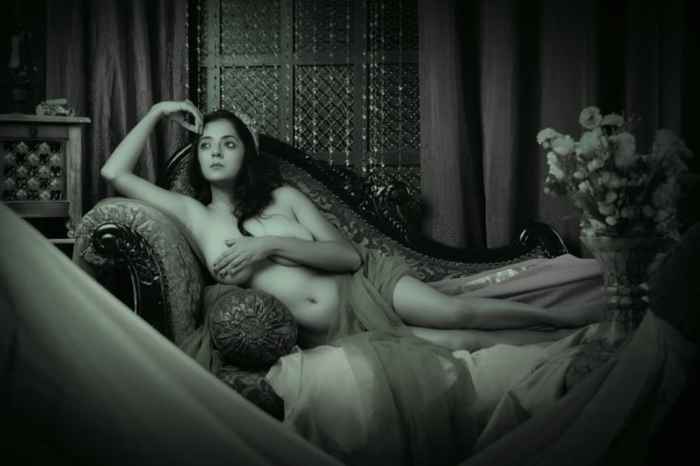 Elegant Reclining Figure by PARTHA BHATTACHARYYA — canvas wall art