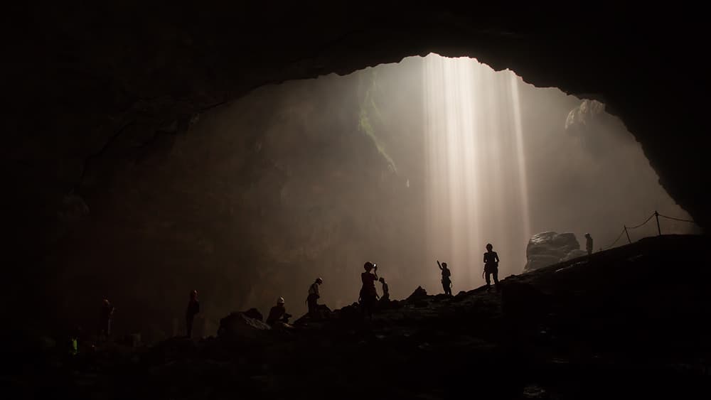 Sunbeams Through Cave by Gunarto Song — canvas wall art