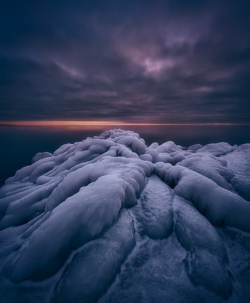 Frozen Twilight Shore by Ben.C.L — canvas wall art