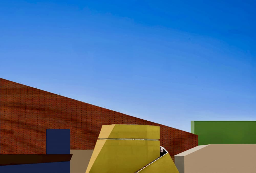 Colorful Building Geometry by Arnon Orbach — canvas wall art