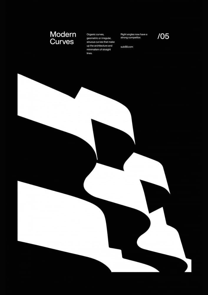 Modern Sinuous Curves by David Vineïs — canvas wall art