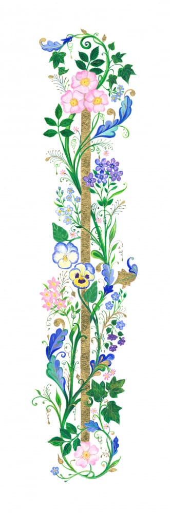 Vertical Floral Border by Isabelle Brent — canvas wall art