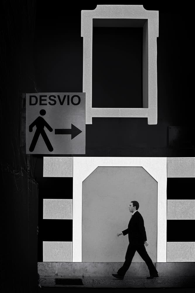 Man Walking Detour by Paulo Abrantes — canvas wall art