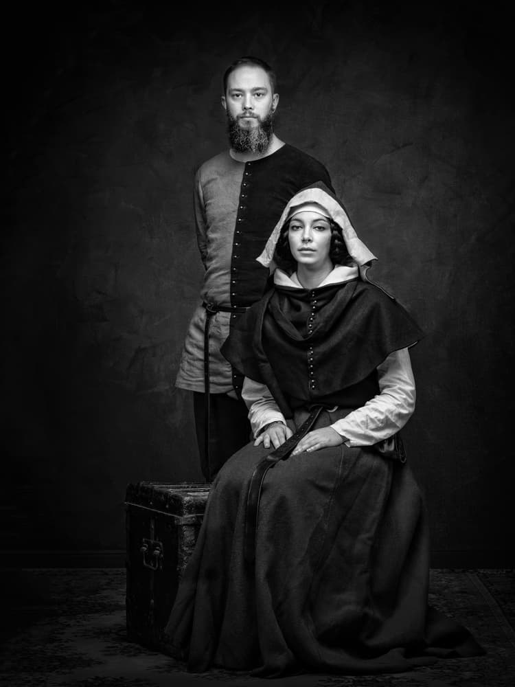 Medieval Couple Portrait by Luc Stalmans — canvas wall art