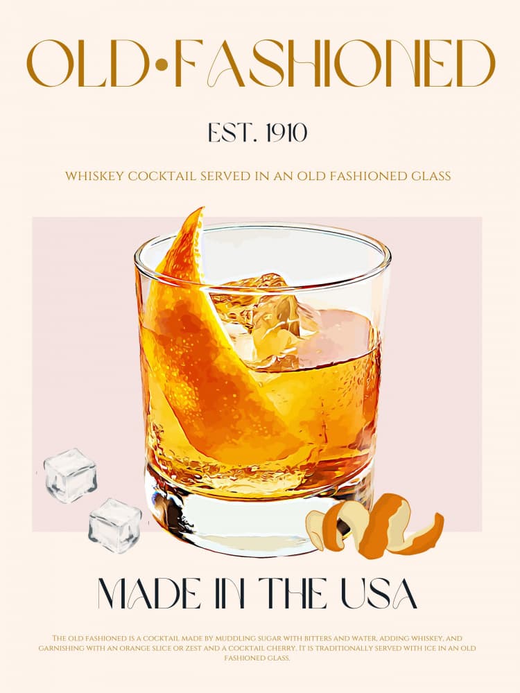 Whiskey Old Fashioned by Nazma Khokhar — canvas wall art