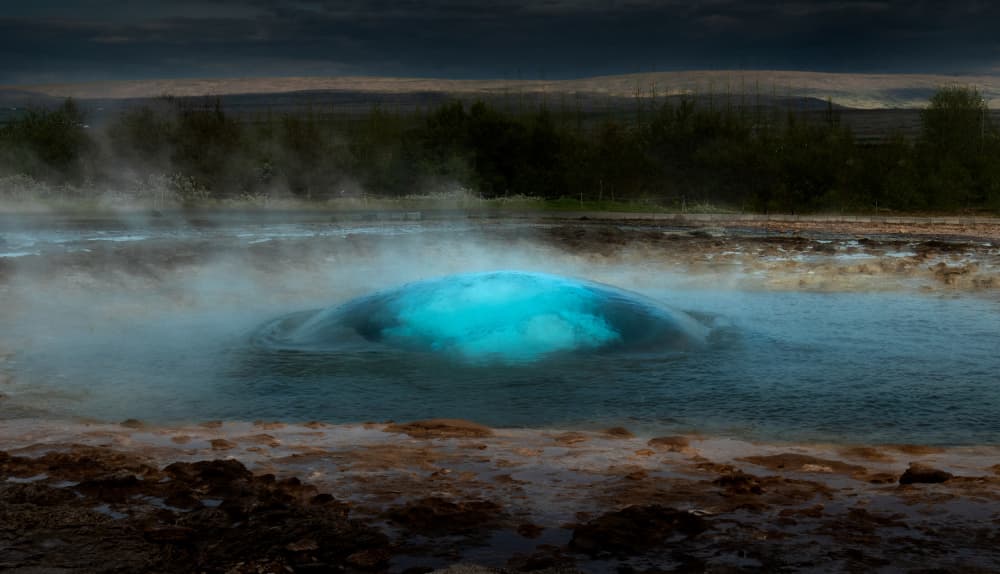 Vivid Blue Geyser by Erik Engström — canvas wall art