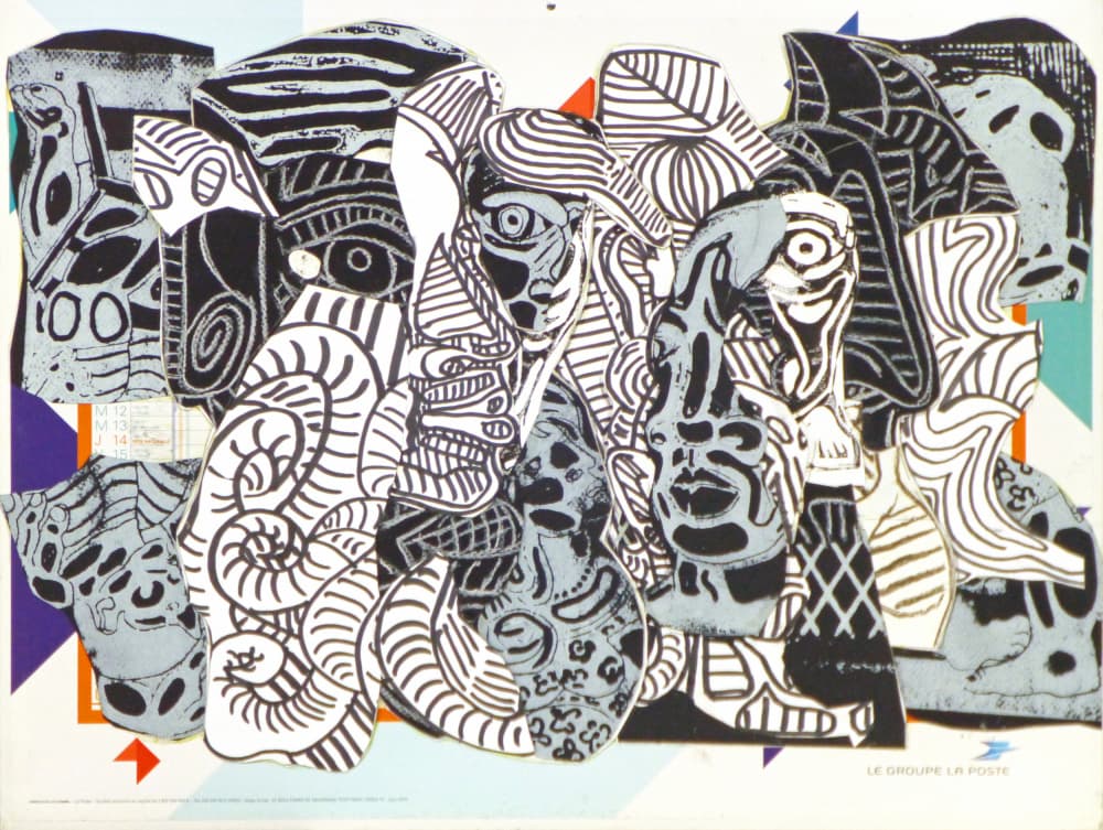Stylized Faces Collage by Pascal Marlin — canvas wall art