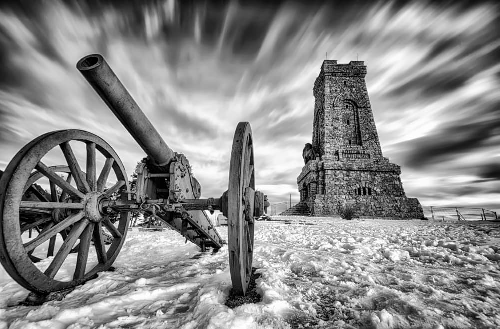 Winter Cannon Monument by Vasil Nanev — canvas wall art