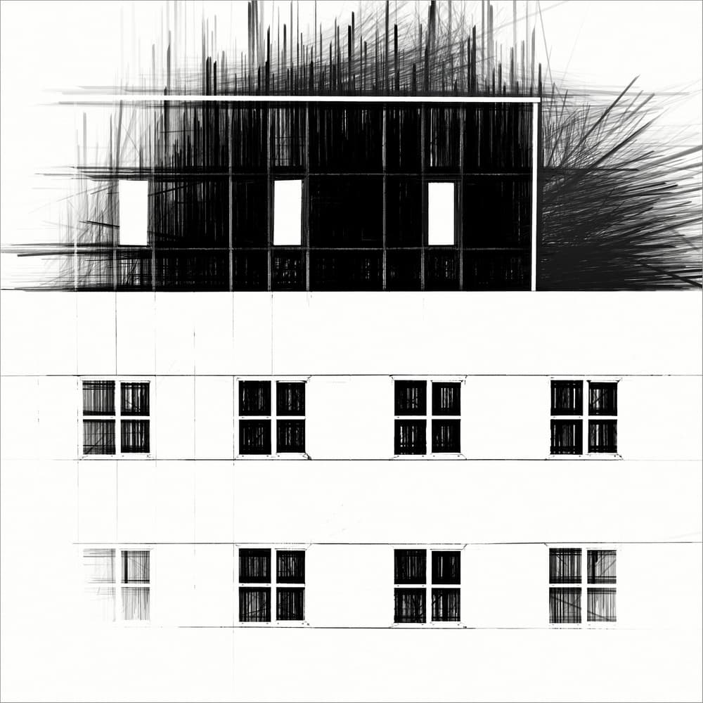 Abstract Building Facade by Gilbert Claes — canvas wall art