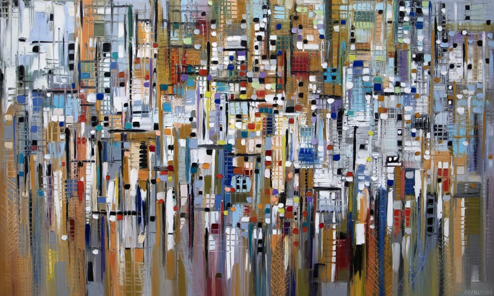 Vibrant City Lights by Ekaterina Ermilkina — canvas wall art