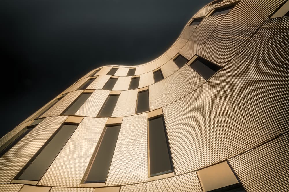 Curved Golden Facade by Michael Eßig — canvas wall art