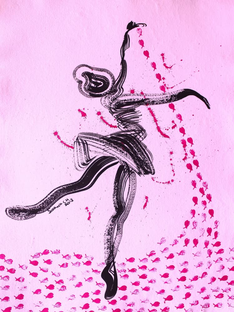 Dancing Ballerina Fish by Santhosh ch — canvas wall art