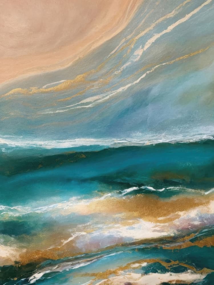 Shimmering Ocean Waves by Alpenglow Workshop — canvas wall art