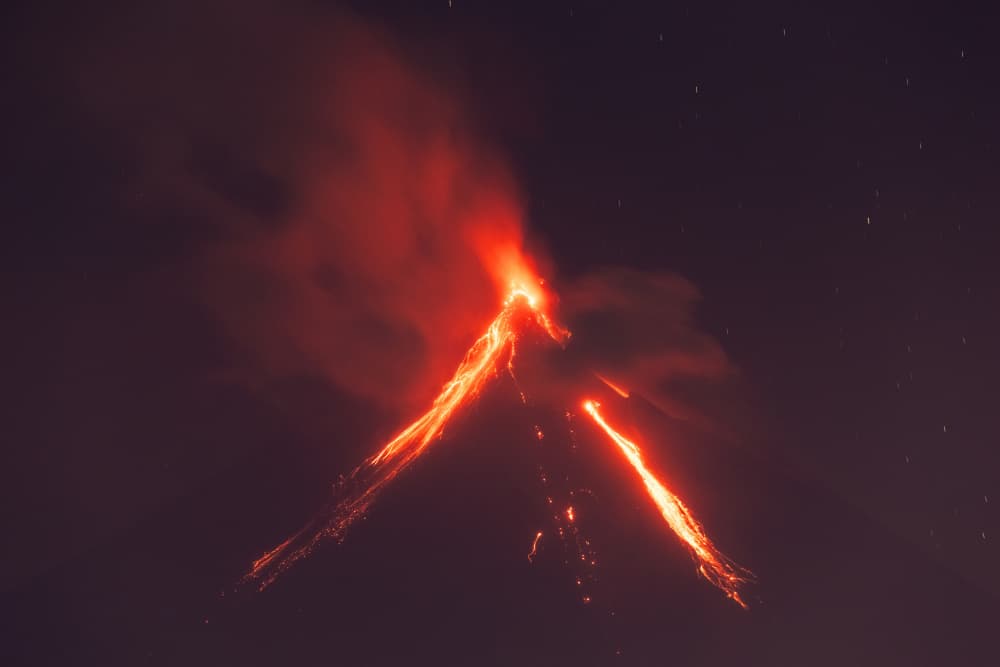 Fiery Night Volcano by ADIREK M — canvas wall art