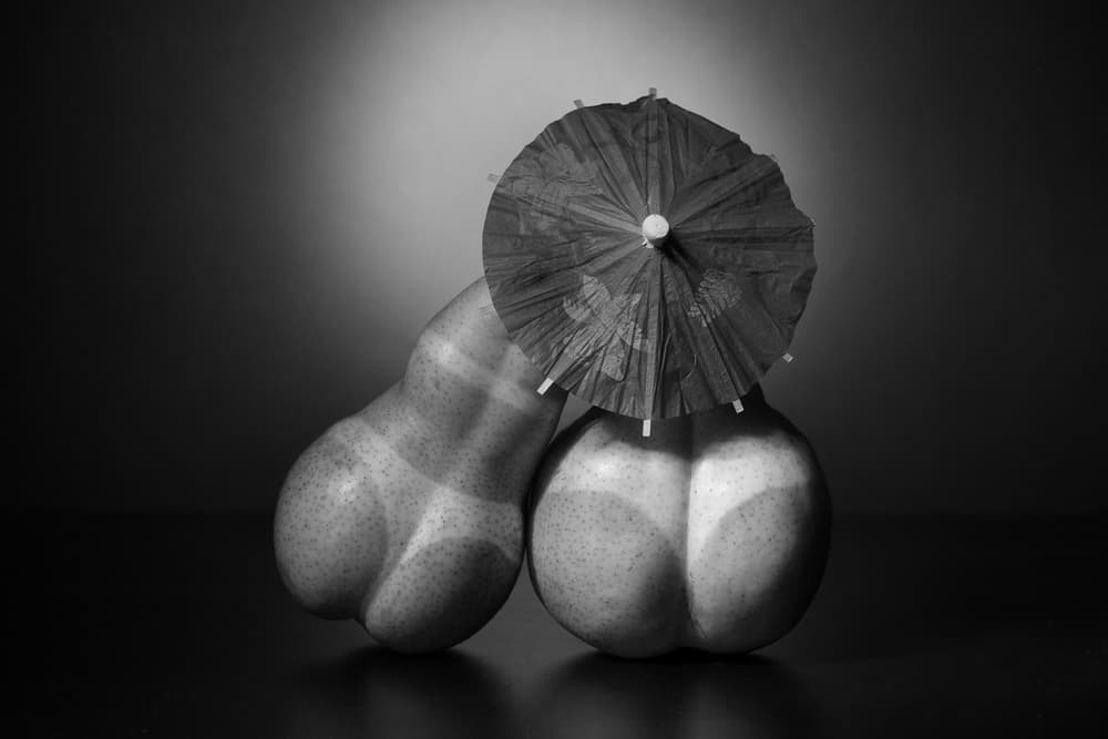 Playful Pear Duet by Victoria Glinka — canvas wall art