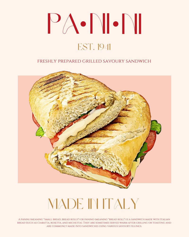 Italian Grilled Panini by Nazma Khokhar — canvas wall art