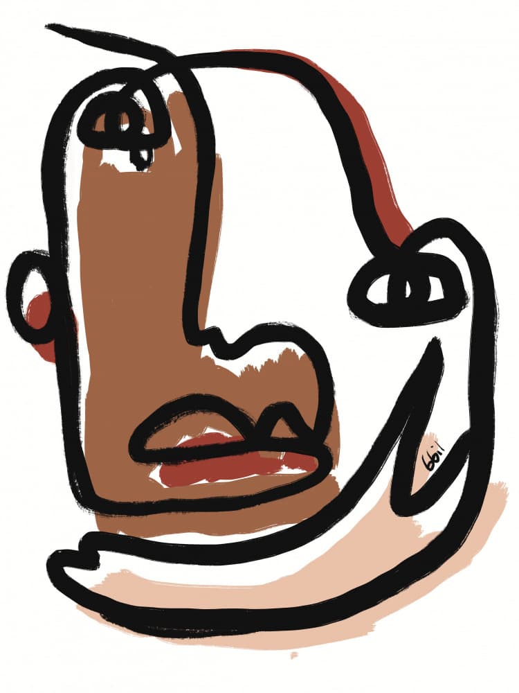 Modern Abstract Face by GIovanna Gil Alves — canvas wall art