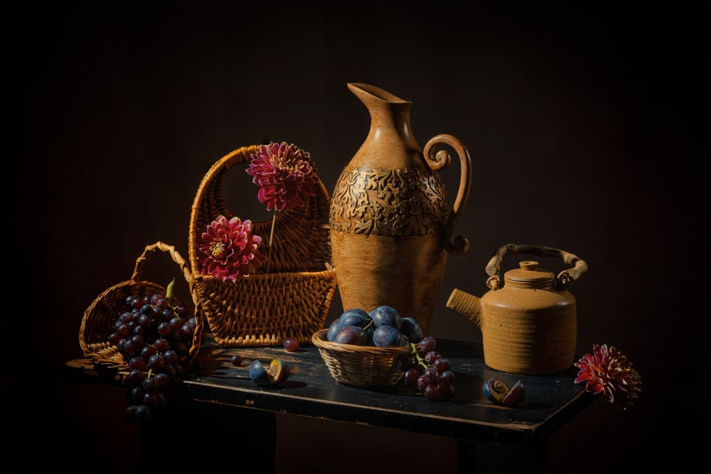Dark Rustic Still Life by Lydia Jacobs — canvas wall art