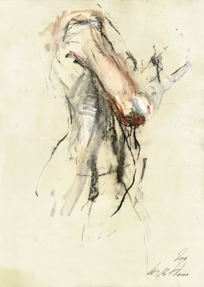 Expressive Nude Drawing by Ute Rathmann — canvas wall art