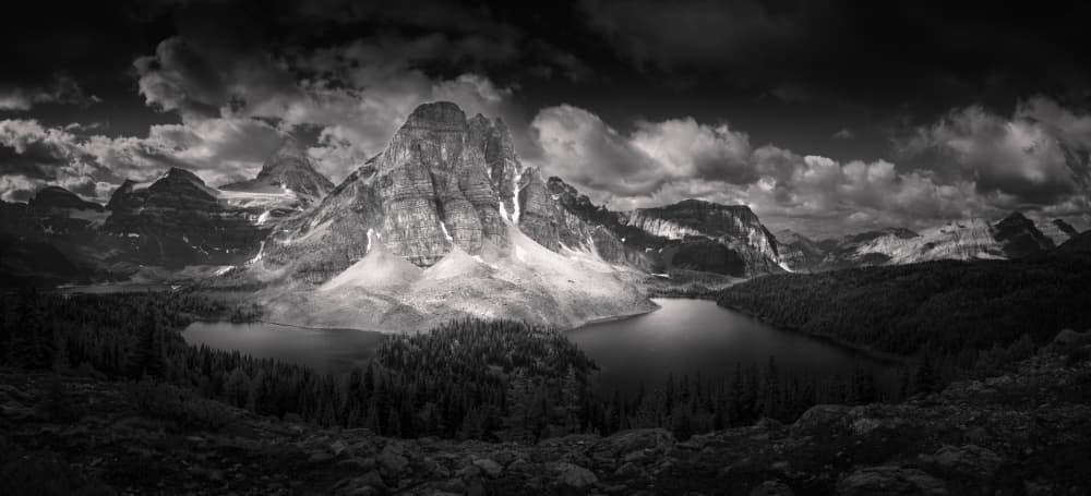 Dramatic Mountain Lakes by Bing Li — canvas wall art