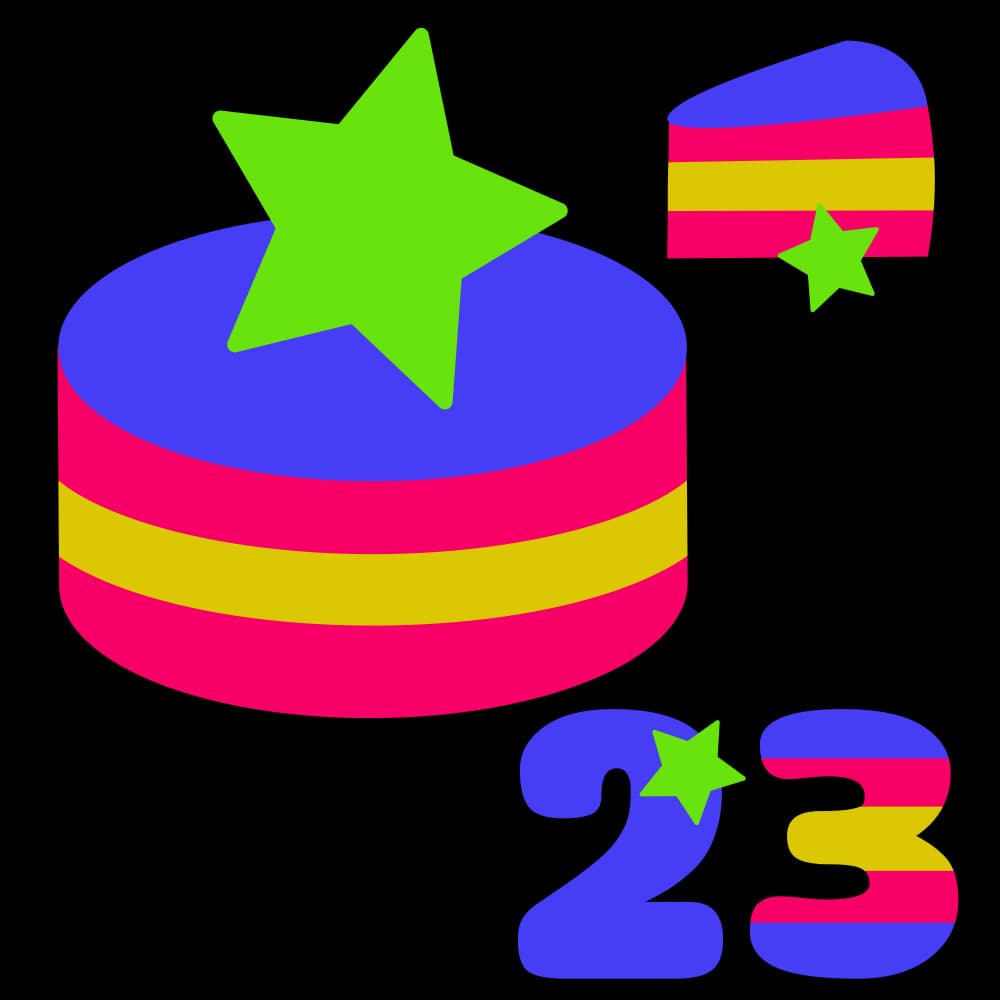 Colorful Birthday Cake 23 by Marika Barsrsind β canvas wall art