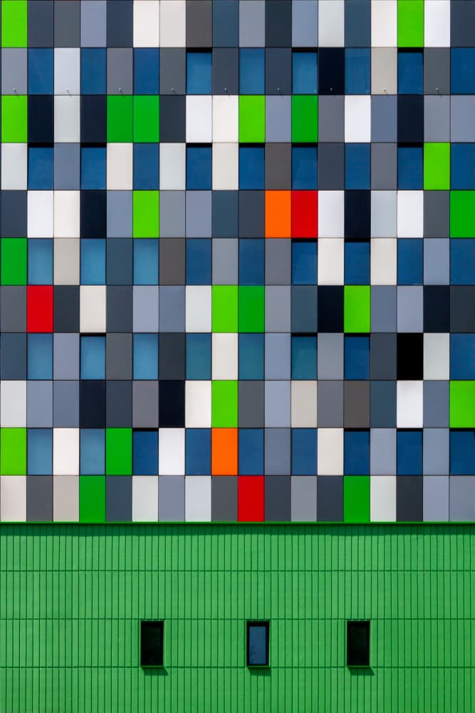 Colorful Building Grid by Theo Luycx — canvas wall art