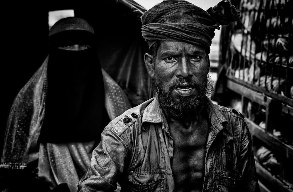Rickshaw puller and his client. by Joxe Inazio Kuesta Garmendia — canvas wall art